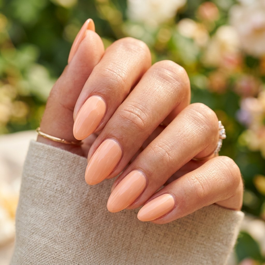Soft Peach Almond Nails