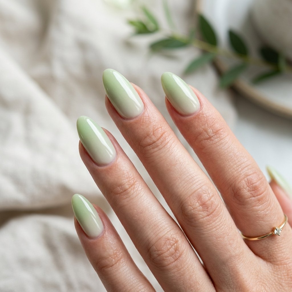 Matcha Green Ombre Nails