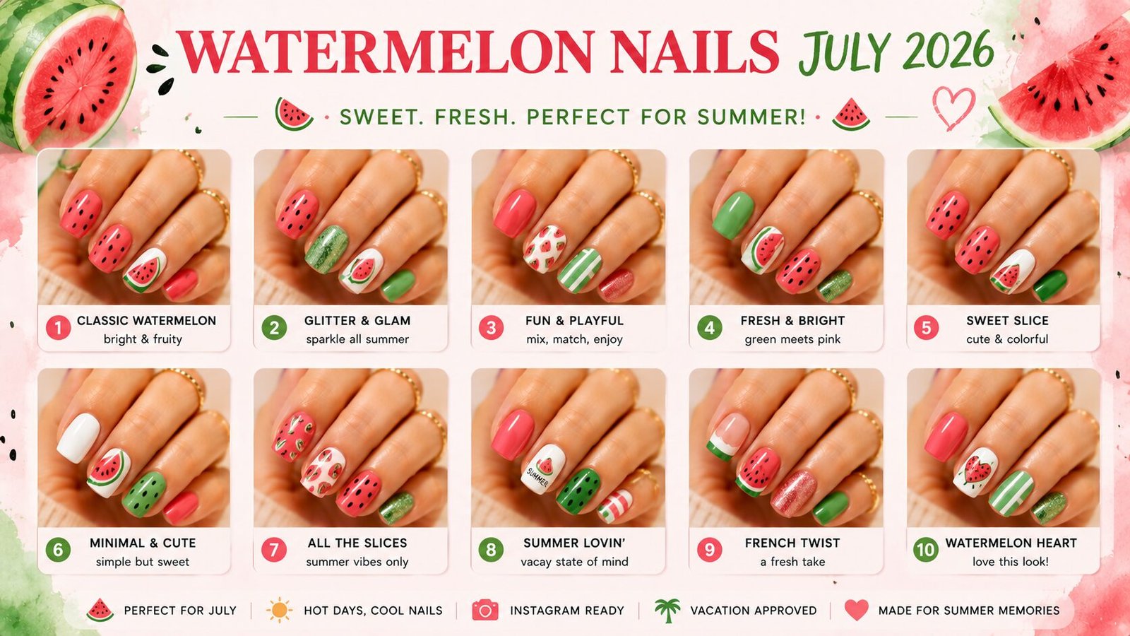 Watermelon Nails July 2026