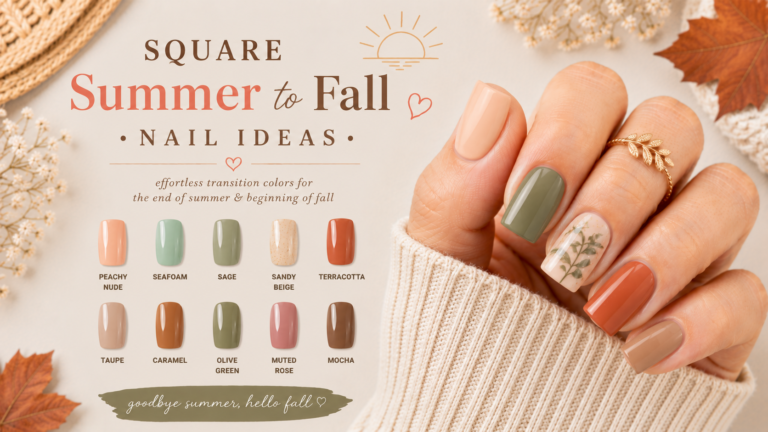 Square Summer to Fall Nails