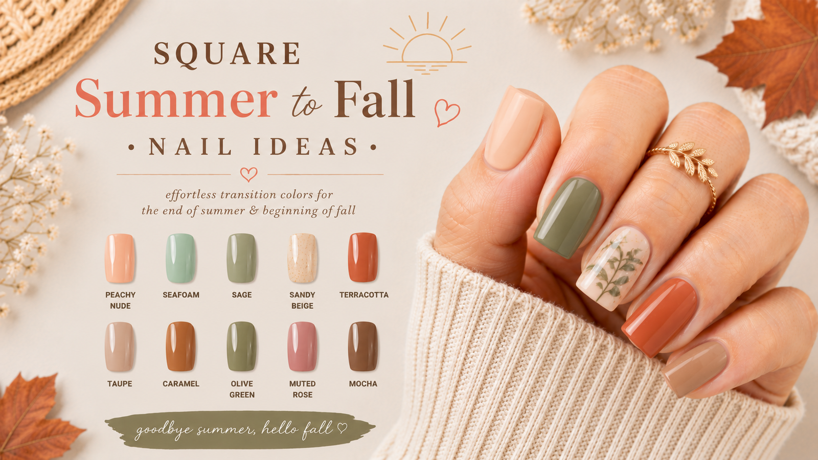 Square Summer to Fall Nails