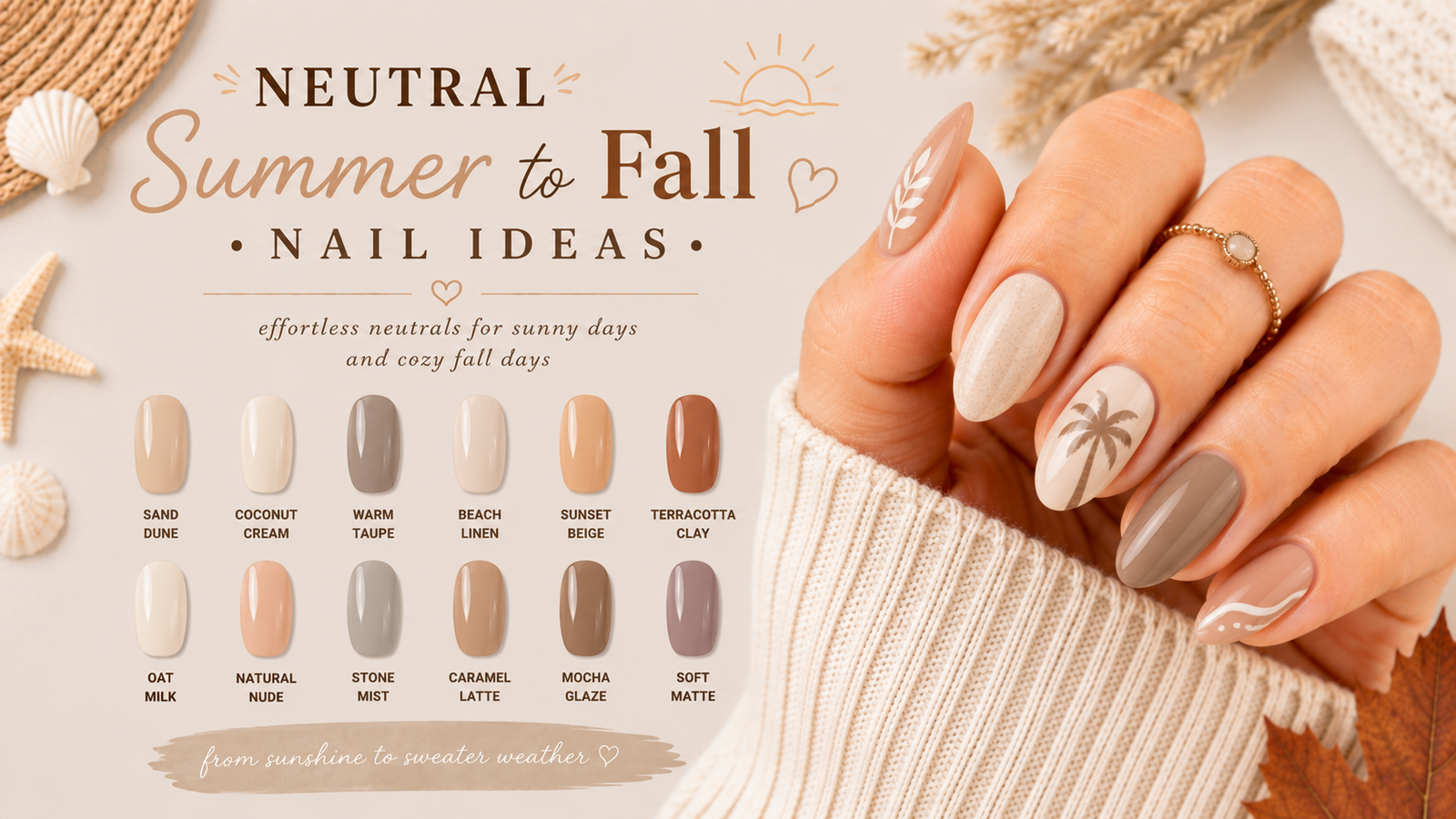 Neutral Summer to Fall Nails