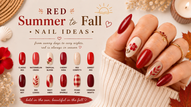 Red Summer to Fall Nails