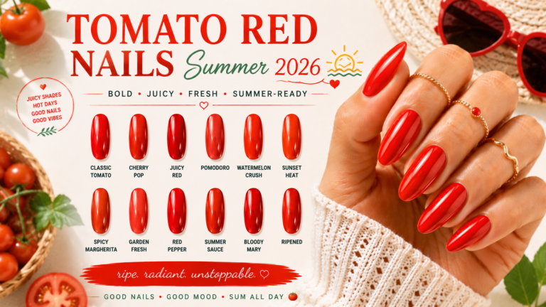 Tomato Red Nails Summer