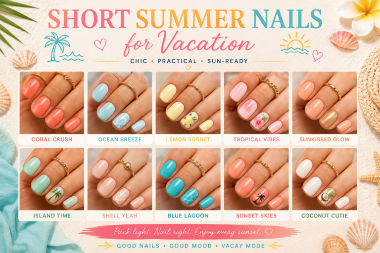 Short Summer Nails for Vacation