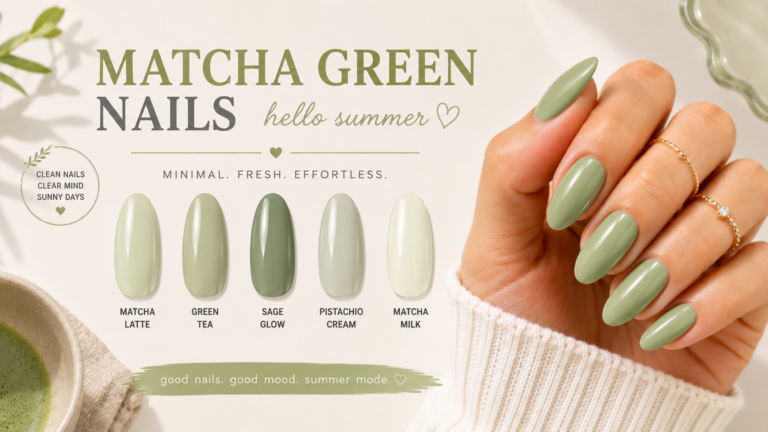 Matcha Green Nails Summer Minimalist