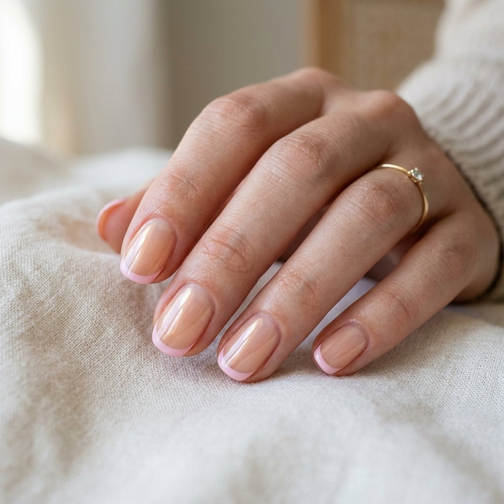 Glazed Base with Soft Pink French Tips