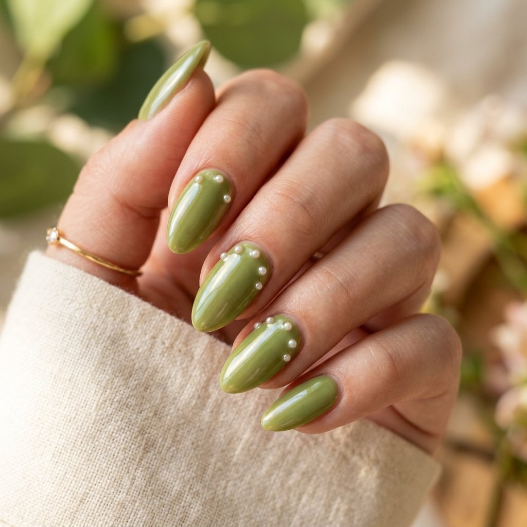 Matcha Glazed Nails