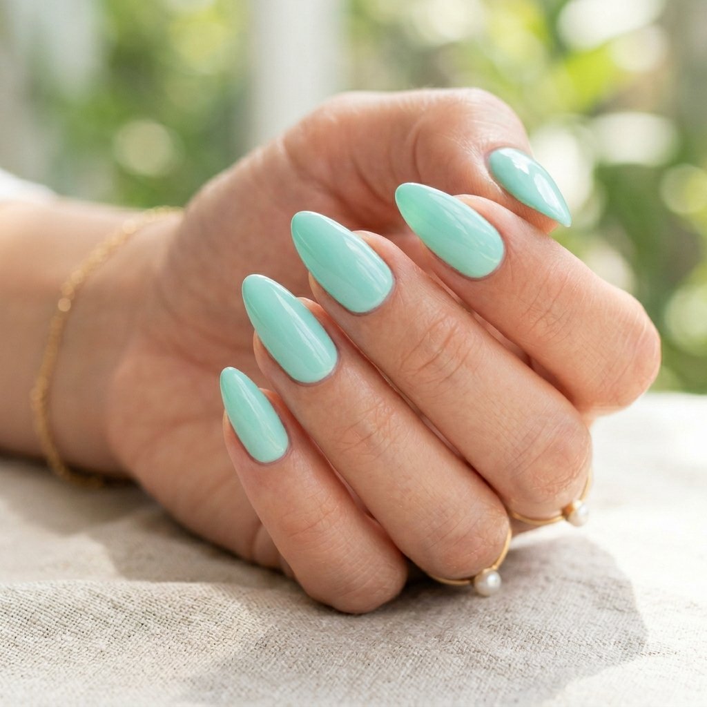 Soft Mint Green Nails