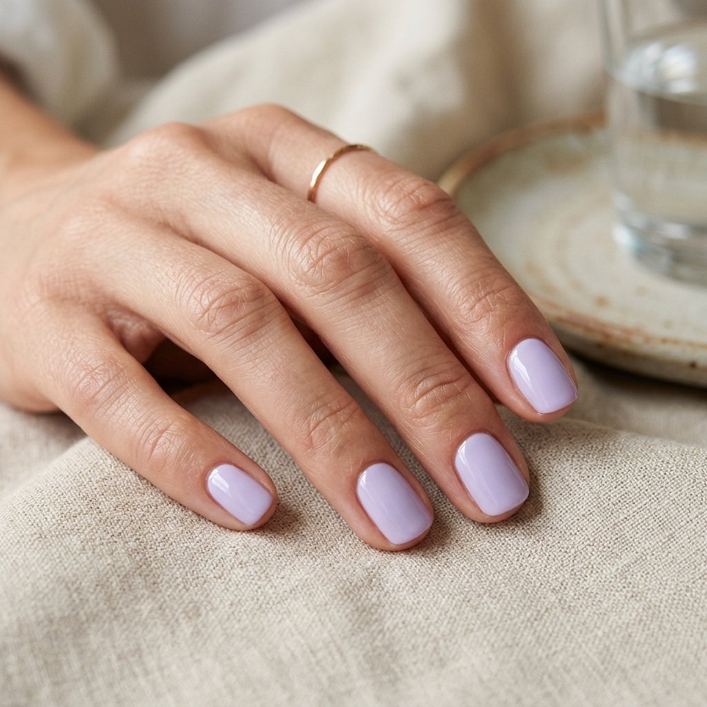 Soft Lavender Short Nails