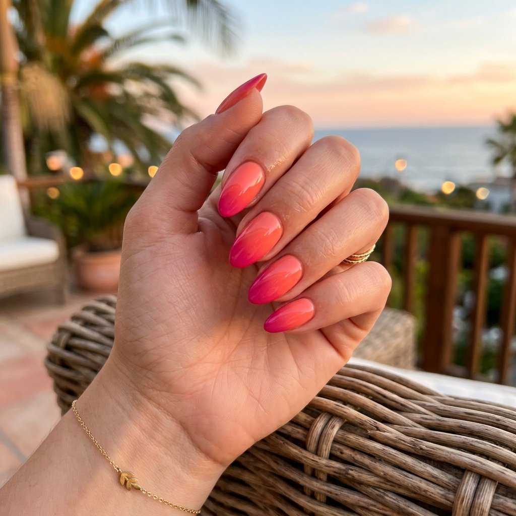 Sunset Ombre from Coral to Deep Pink