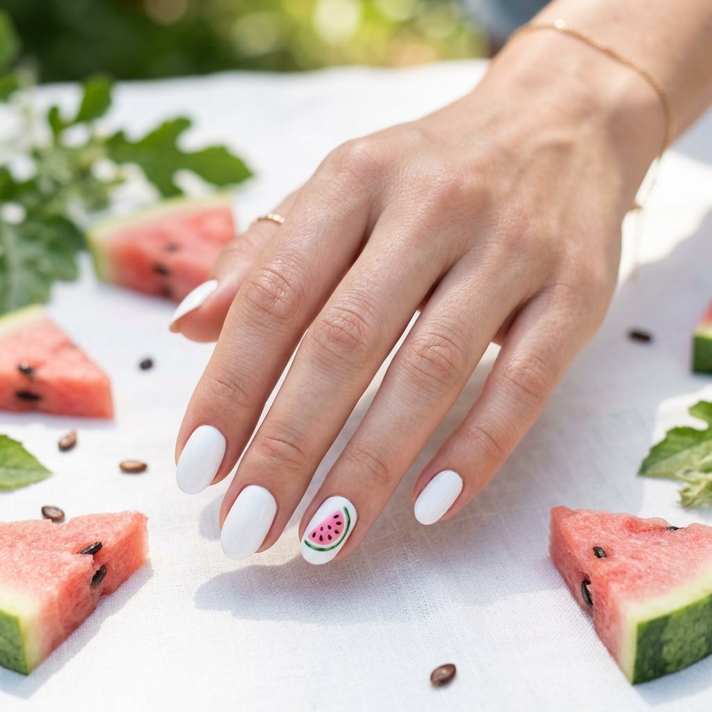 Mini Watermelon Slices on White Base
