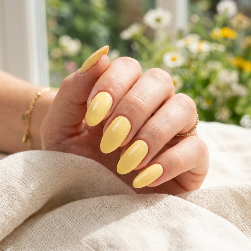 Soft Yellow June Nails