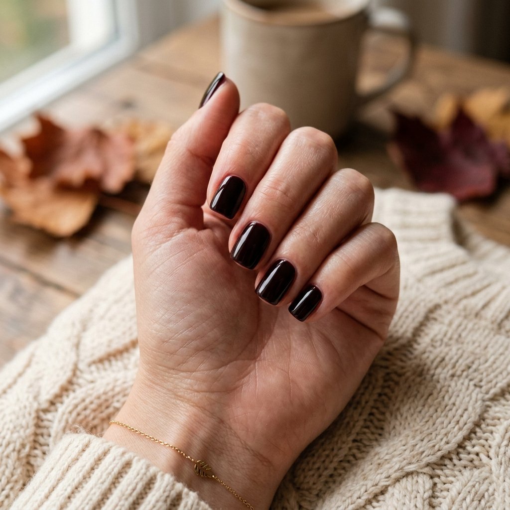 Black Cherry Square Nails