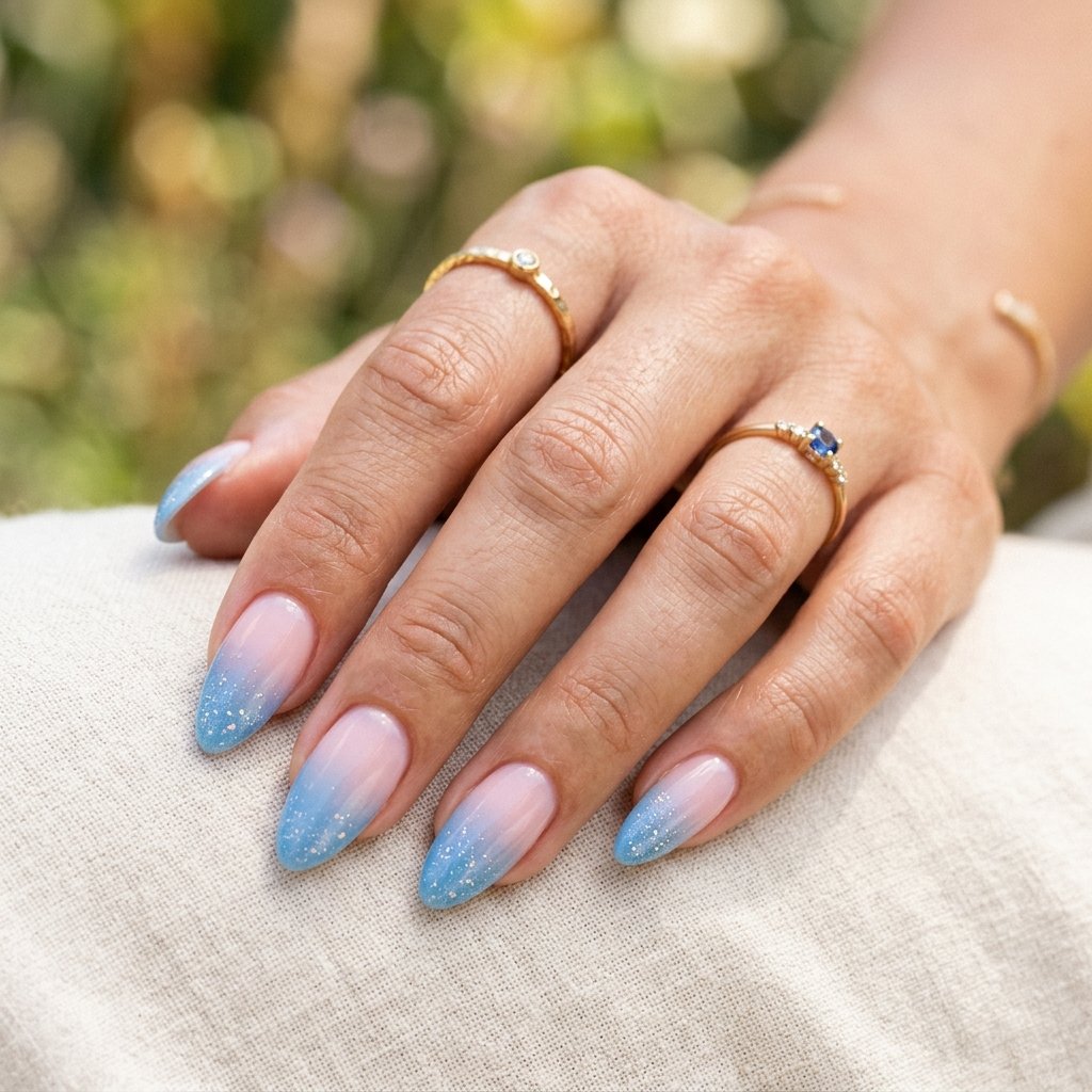 19 Blue Summer Nails Ideas to Refresh Your Seasonal Manicure 15 Blue Ombre French Tips