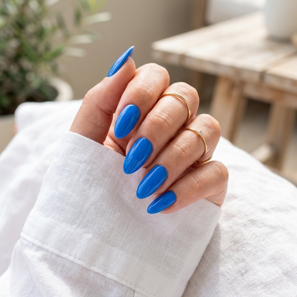 19 Blue Summer Nails Ideas to Refresh Your Seasonal Manicure 20 Solid Bright Blue Nails