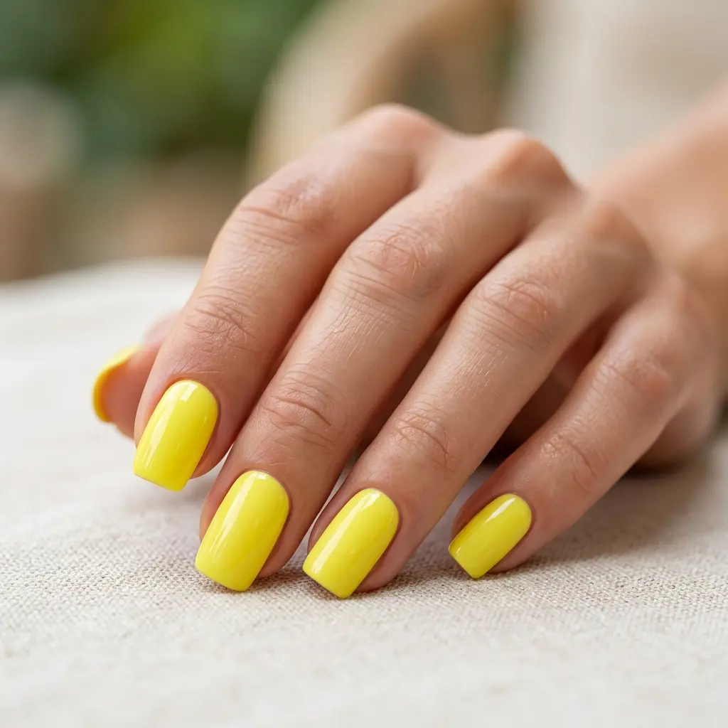 Bright Lemon Nails