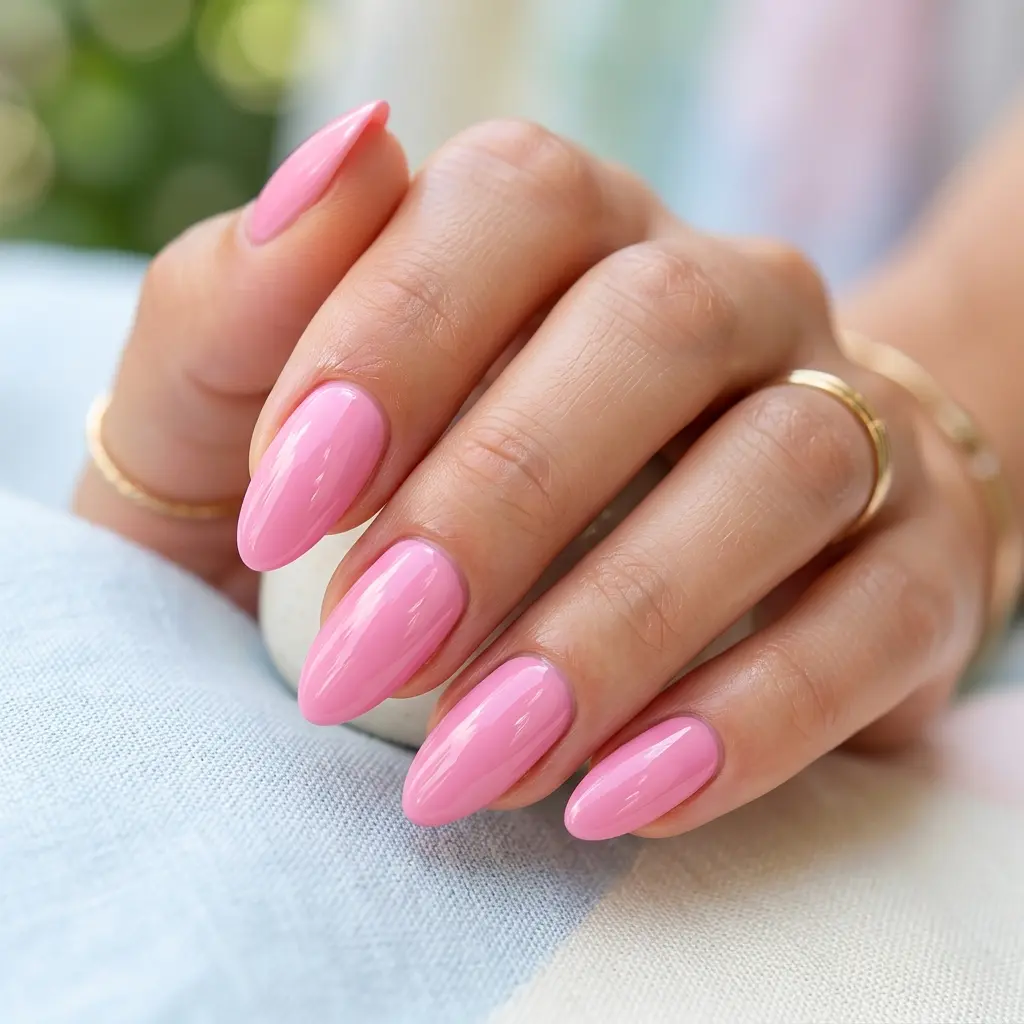 Bubblegum Pink Gloss Nails