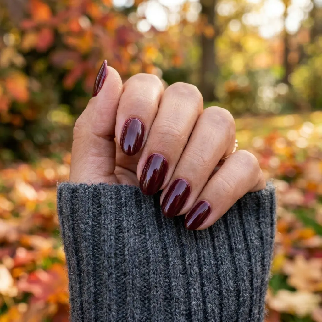 Deep Burgundy Nails
