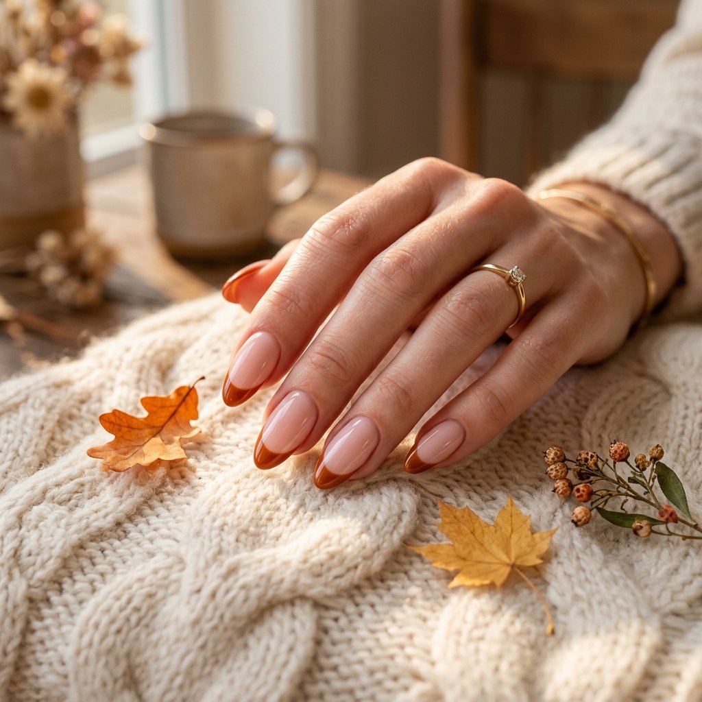 18 Orange French Nails Revealing A Chic Twist On A Classic Look 4 Burnt Orange French Tips