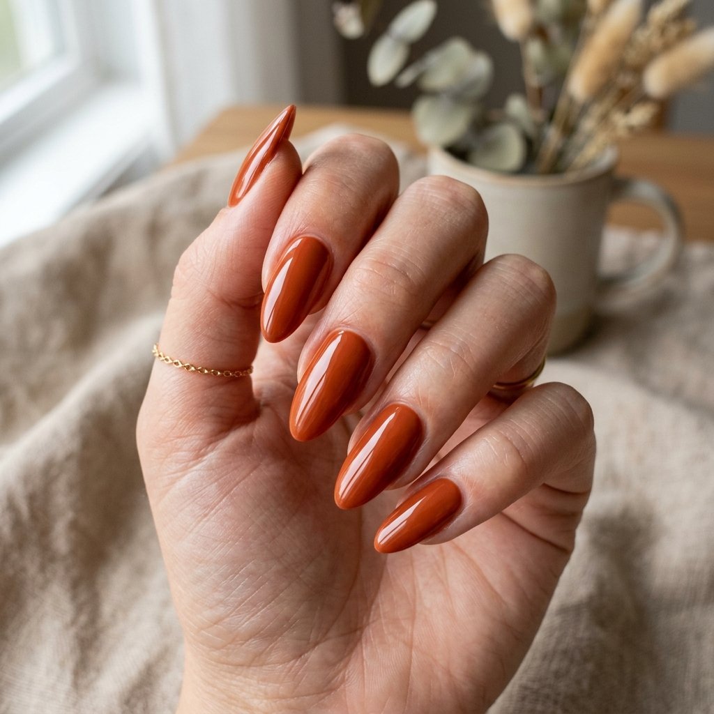 Burnt Orange Acrylic Nails