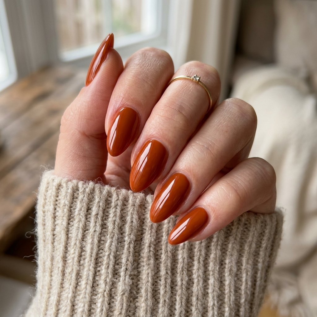 Burnt Orange Almond Nails