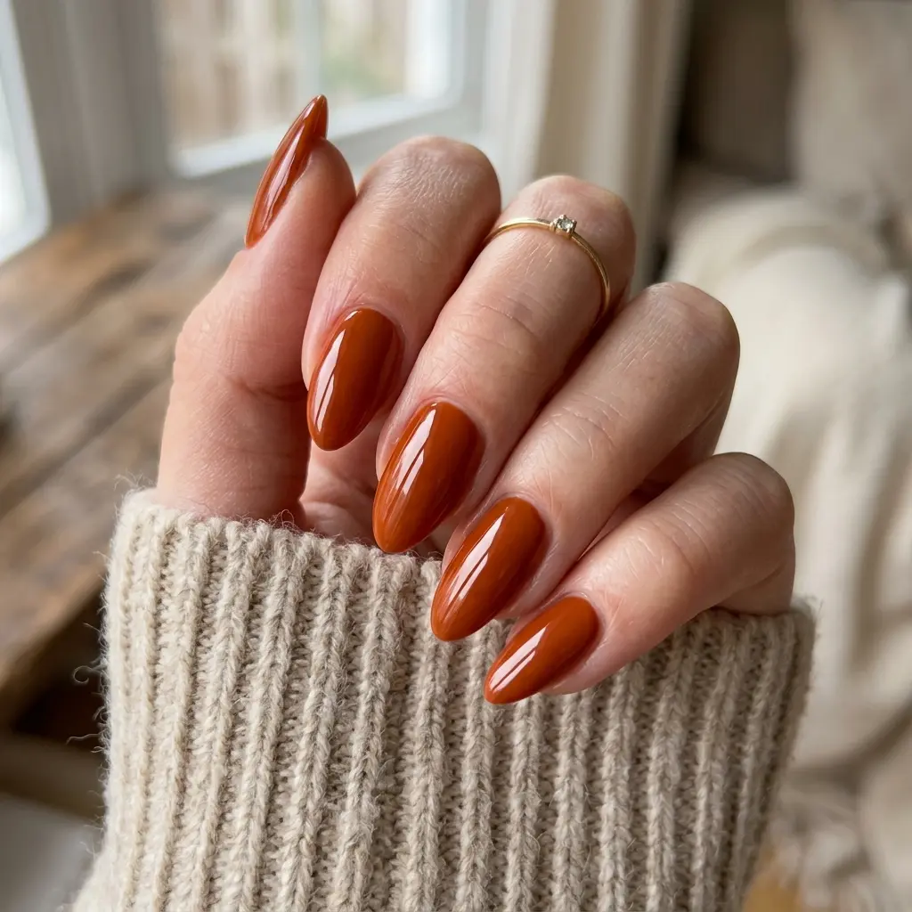 Burnt Orange Almond Nails
