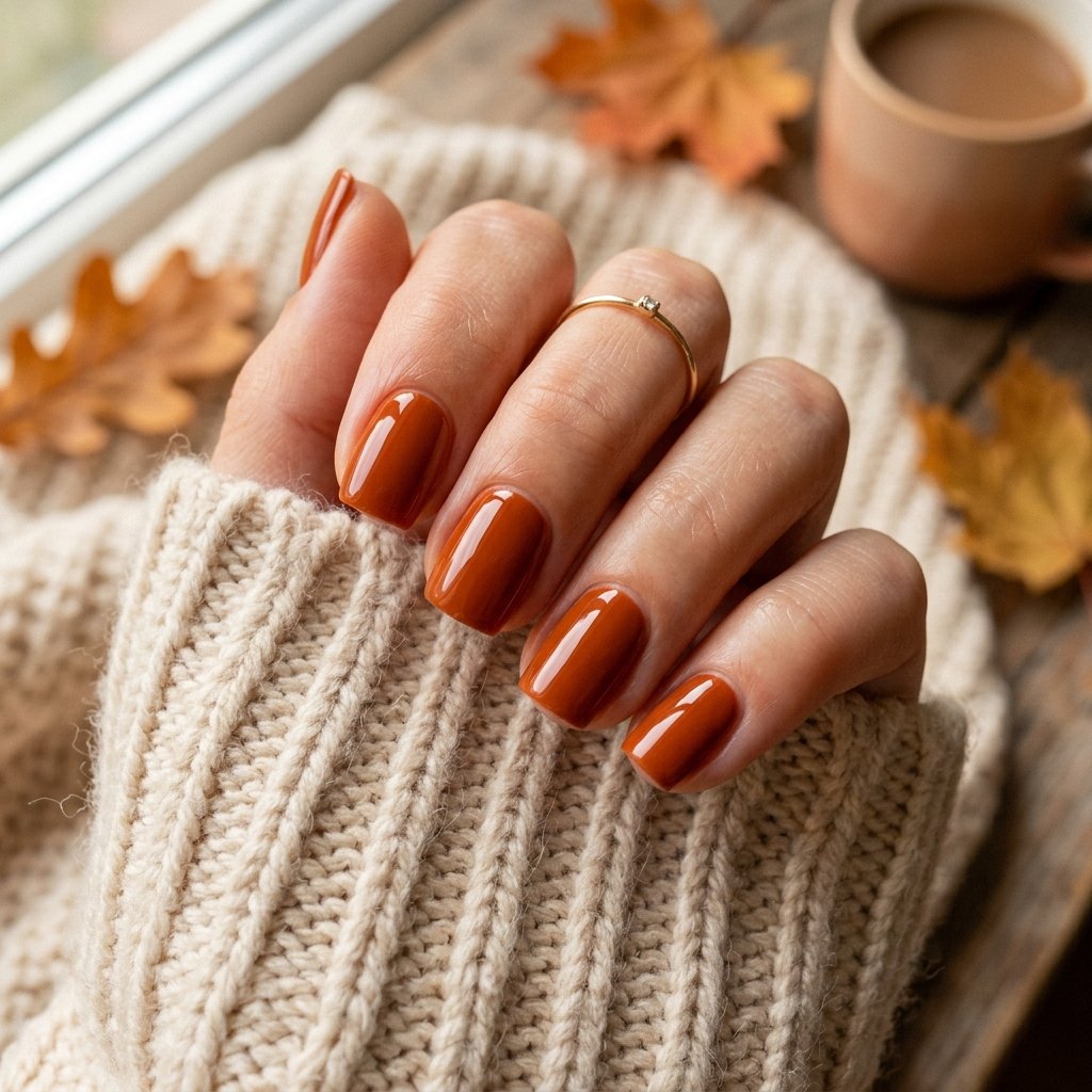 Burnt Orange Autumn Nails