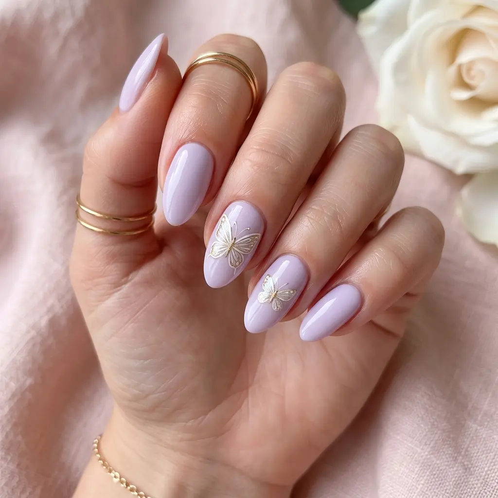 Butterfly Accent Nails