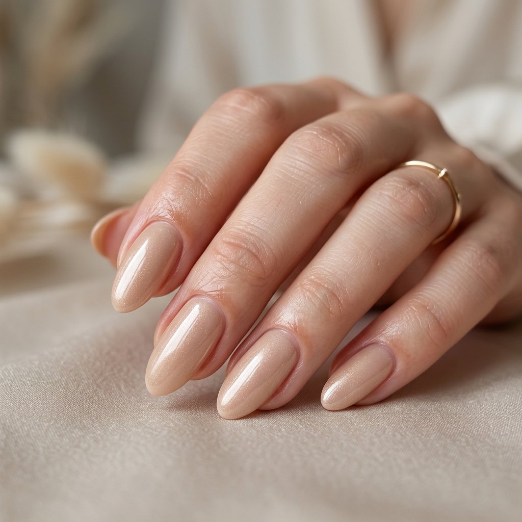 Soft Champagne Nails