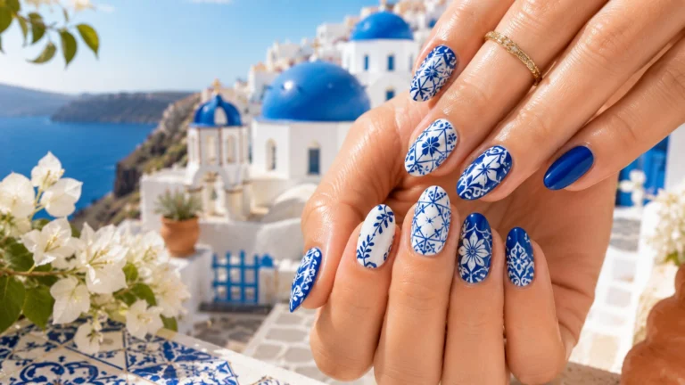 Santorini Nails Mediterranean Tile
