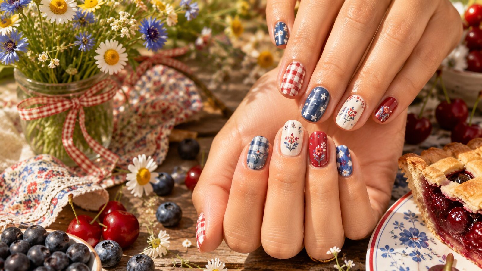 23 Red White Blue Nails Cottagecore Fourth of July Ideas That Look Cute and Festive Try These Today