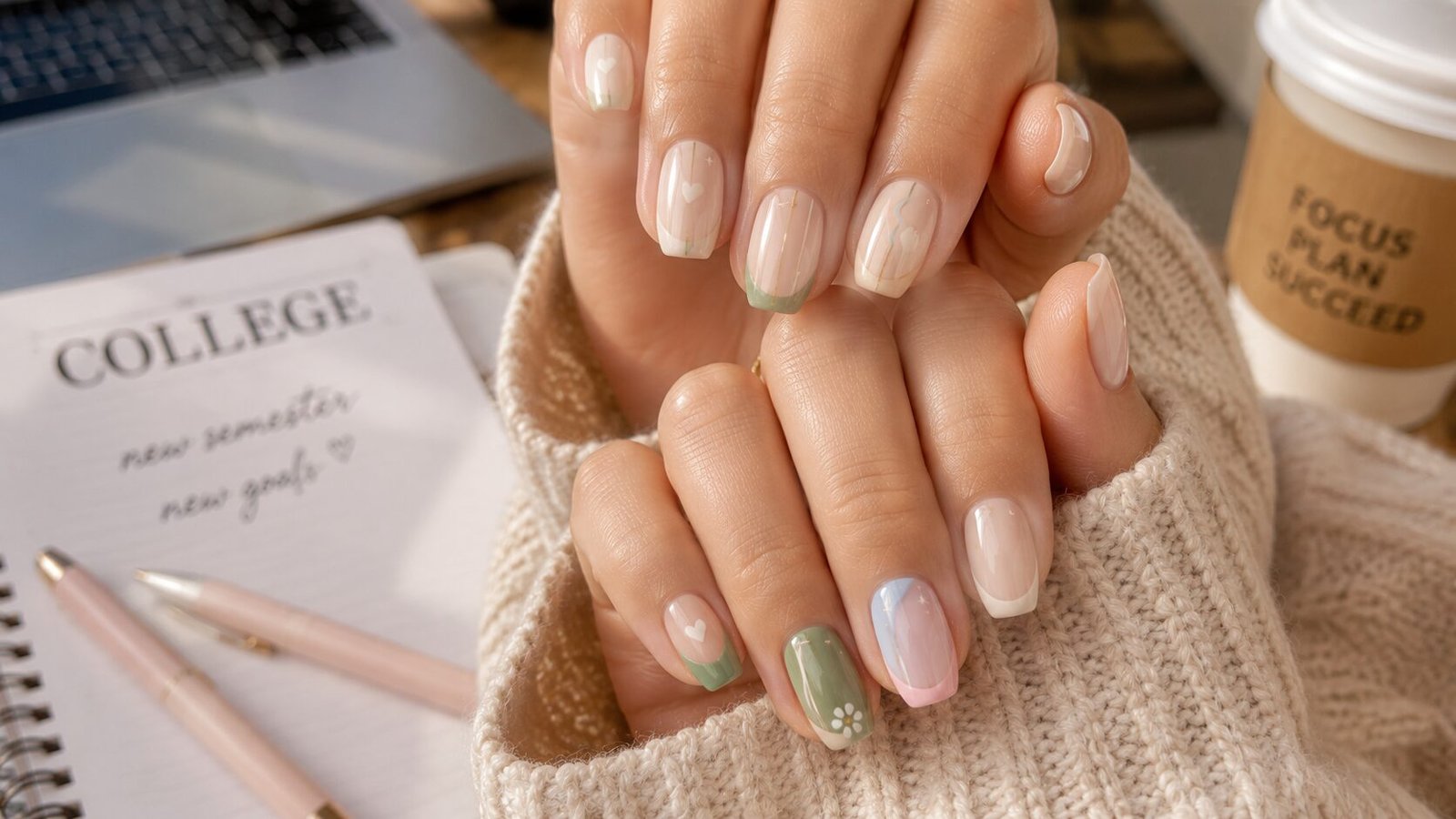 August Nails for College Girls