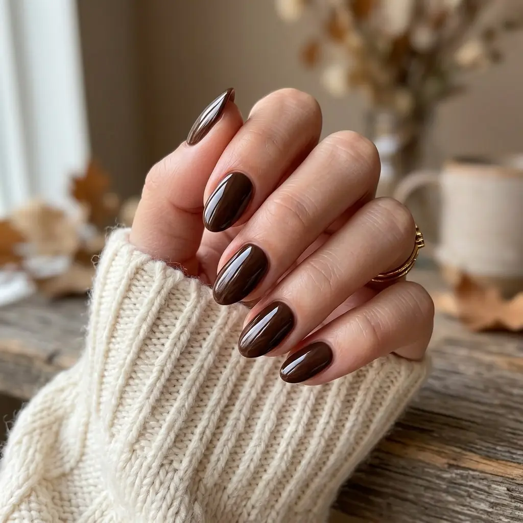 Chocolate Brown Nails