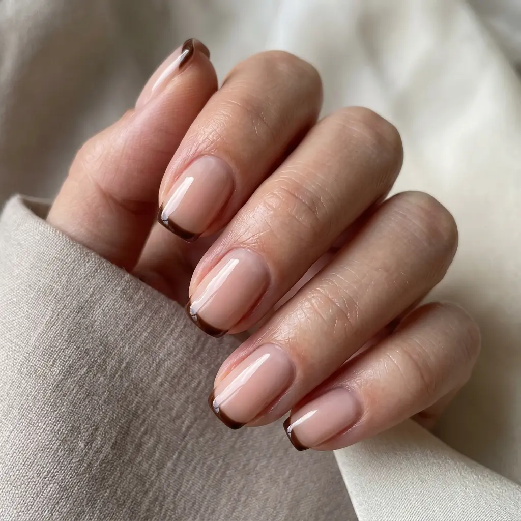 23 Early Fall August Nails You'll Want to Wear Before Everyone Else 10 Chocolate Micro French Tips