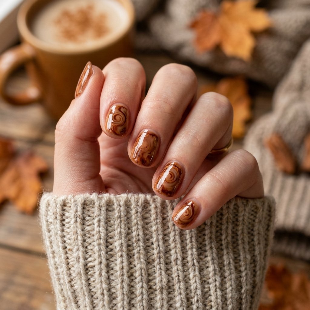 Cinnamon Swirl Nails