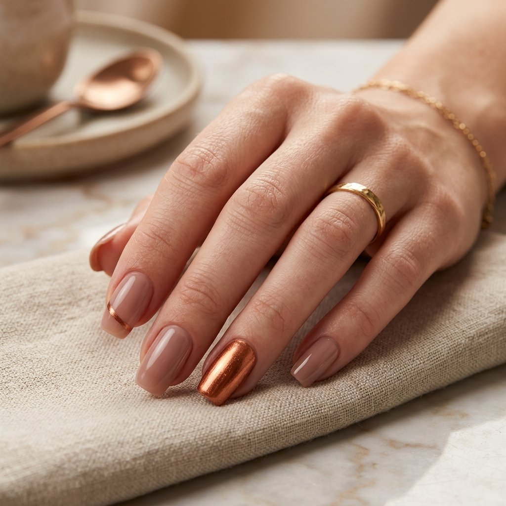 Copper Accent Nails