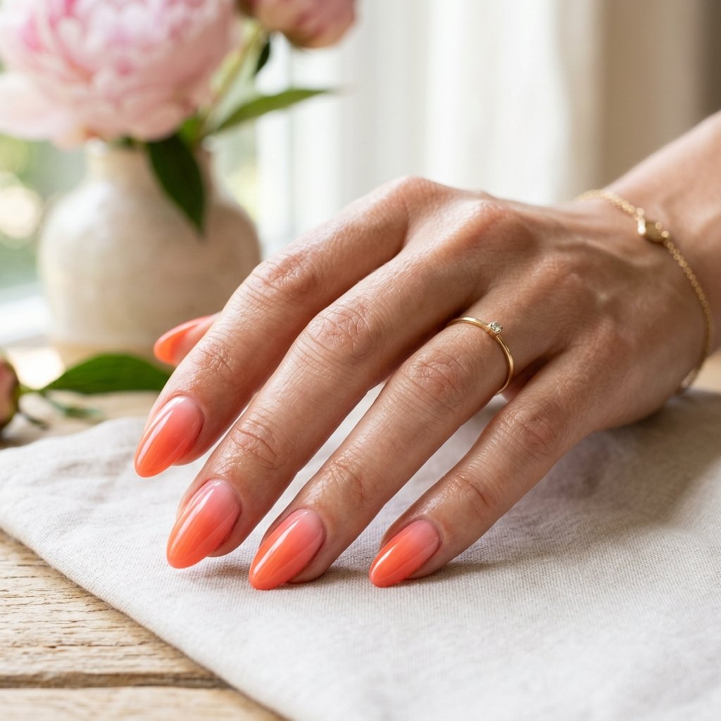 Coral Orange Nails