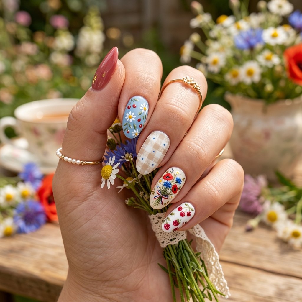 Full Cottagecore Patriotic Nail Set
