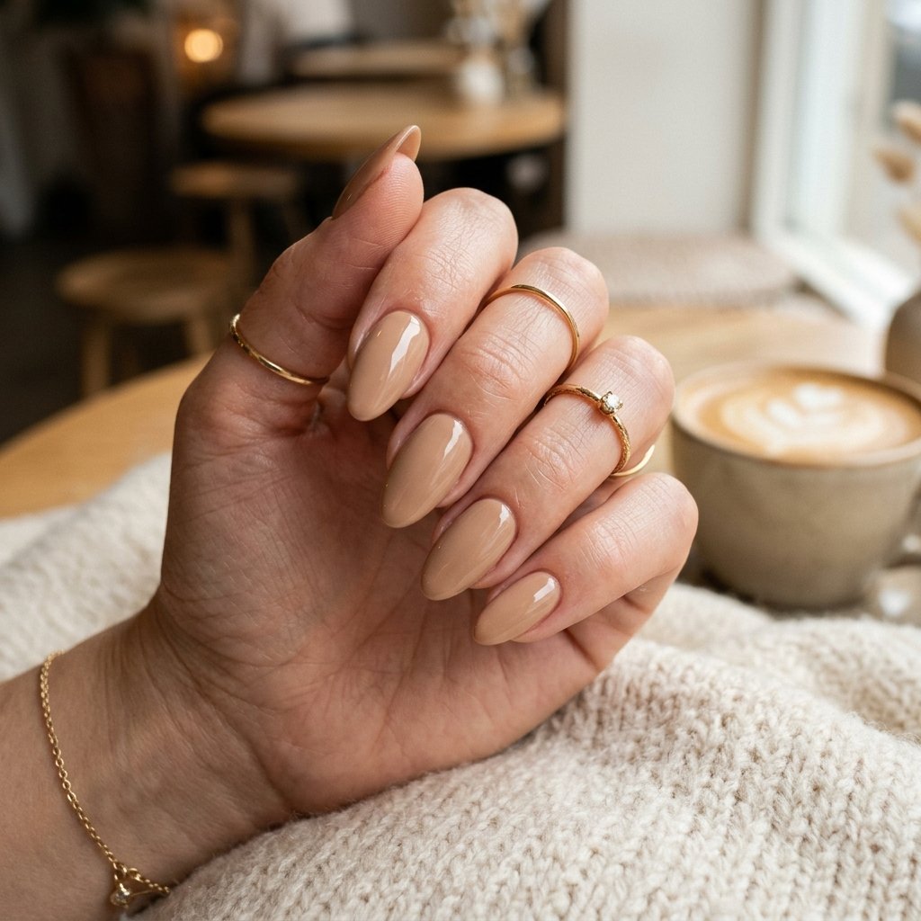 Cream Latte Nails