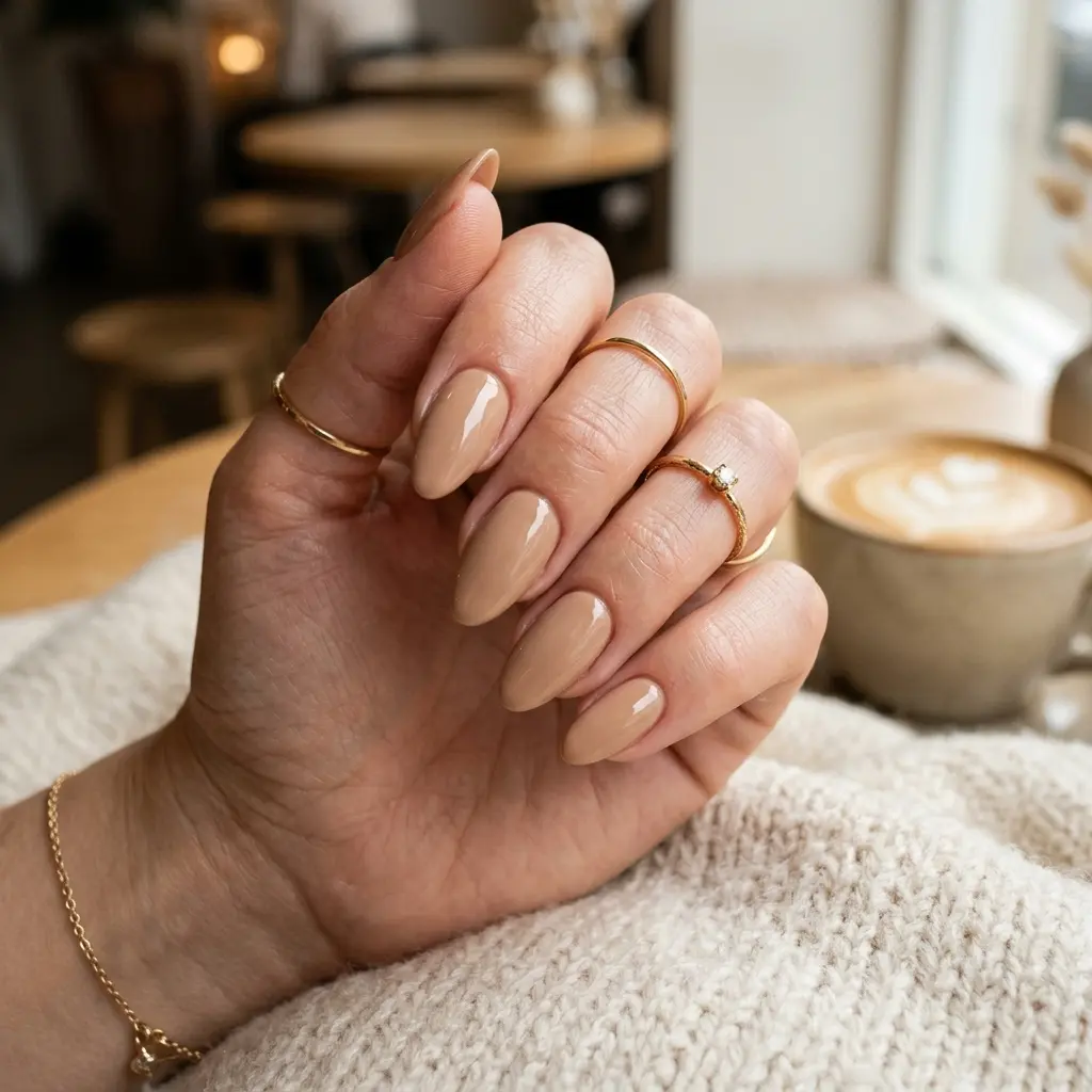 Cream Latte Nails
