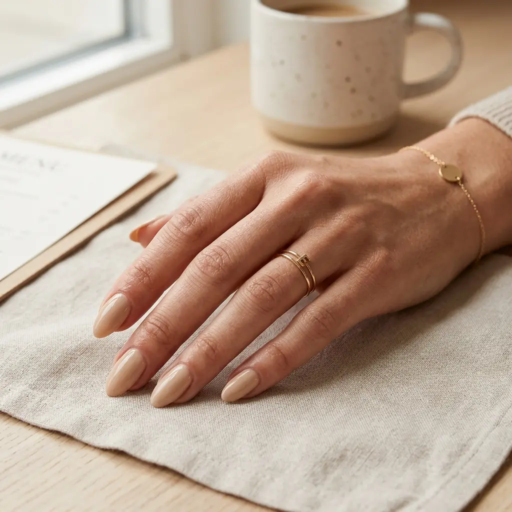Cream Latte Nails