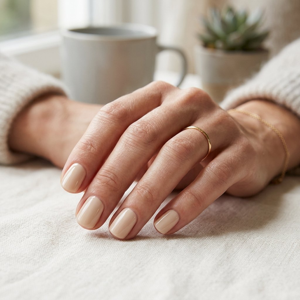 Creamy Beige Nails