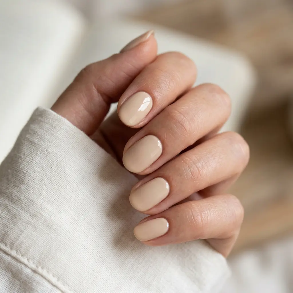 Creamy Beige Nails