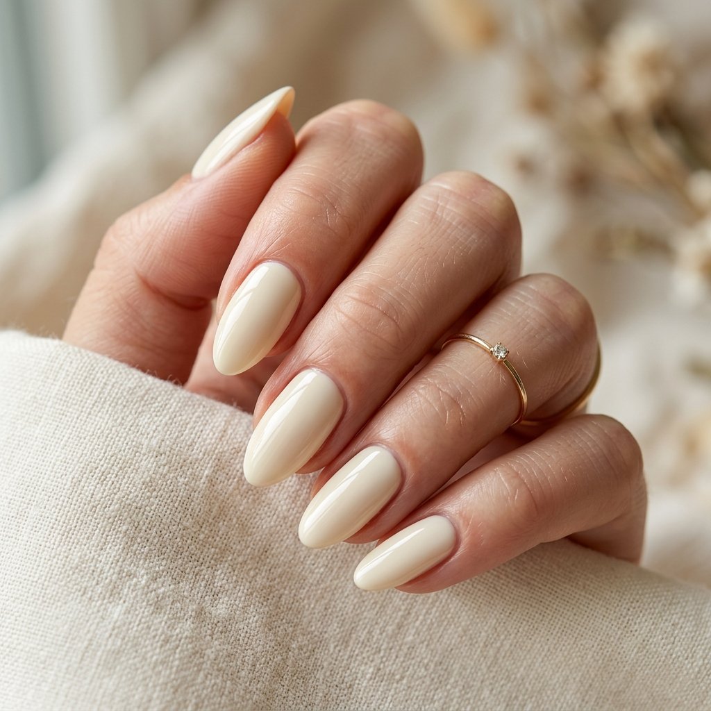 Creamy Ivory Nails