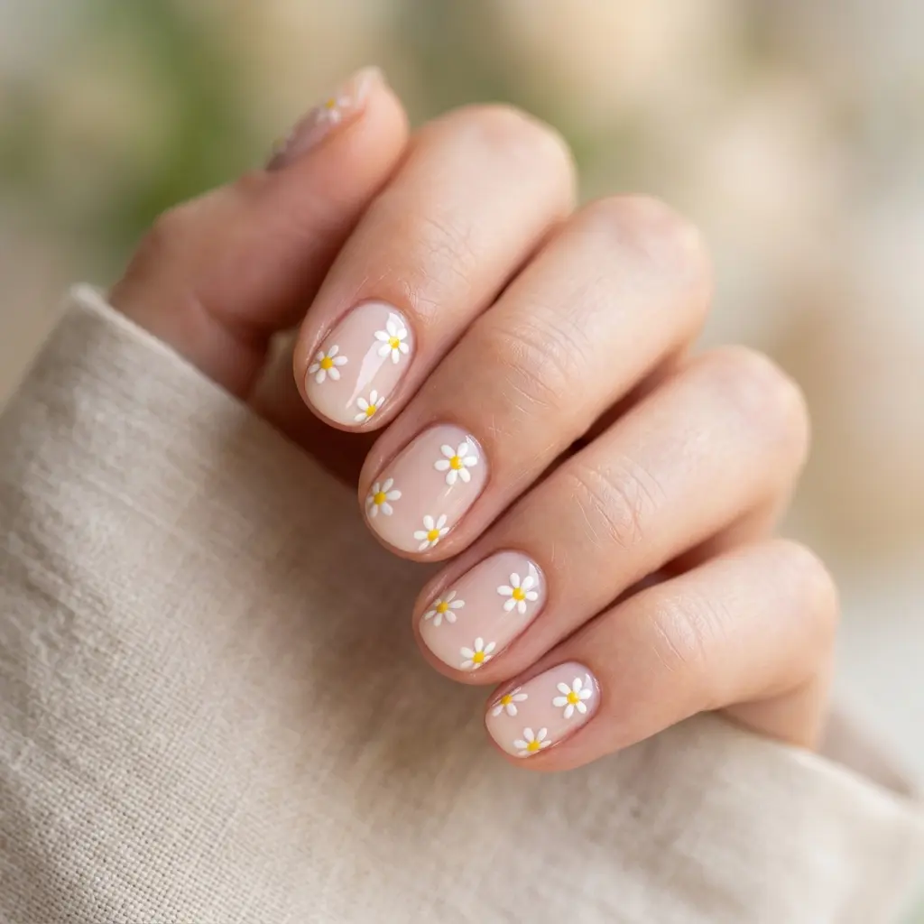 Daisy Flower Nails