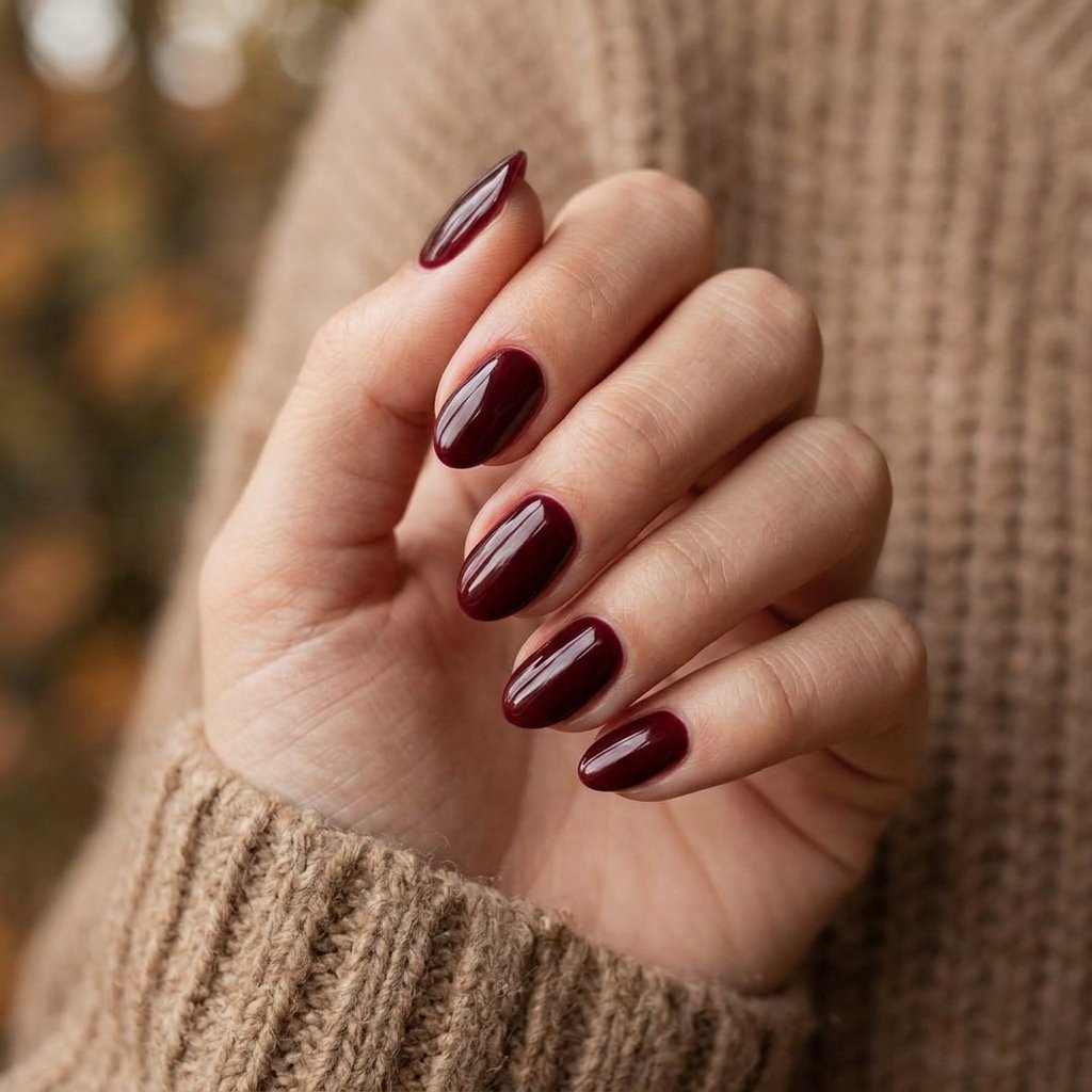 Dark Cherry Nails