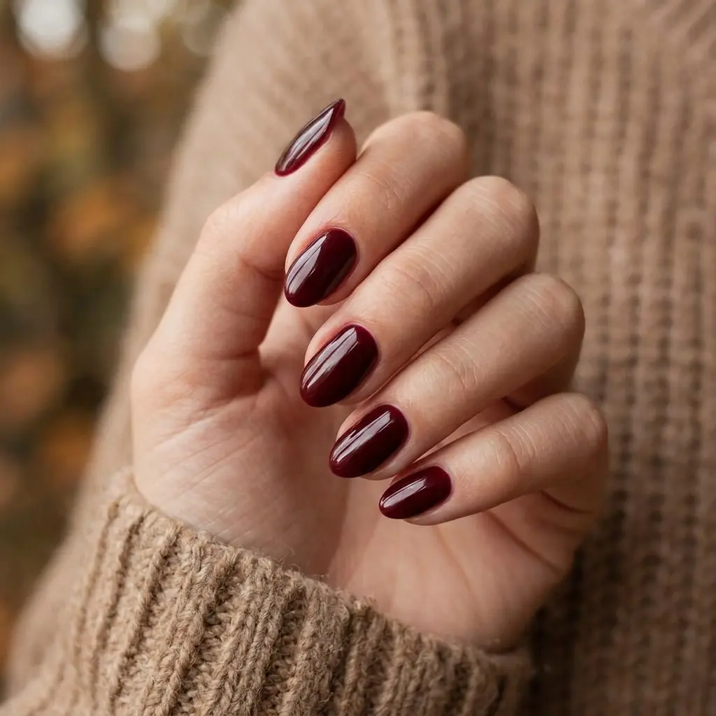 Dark Cherry Nails