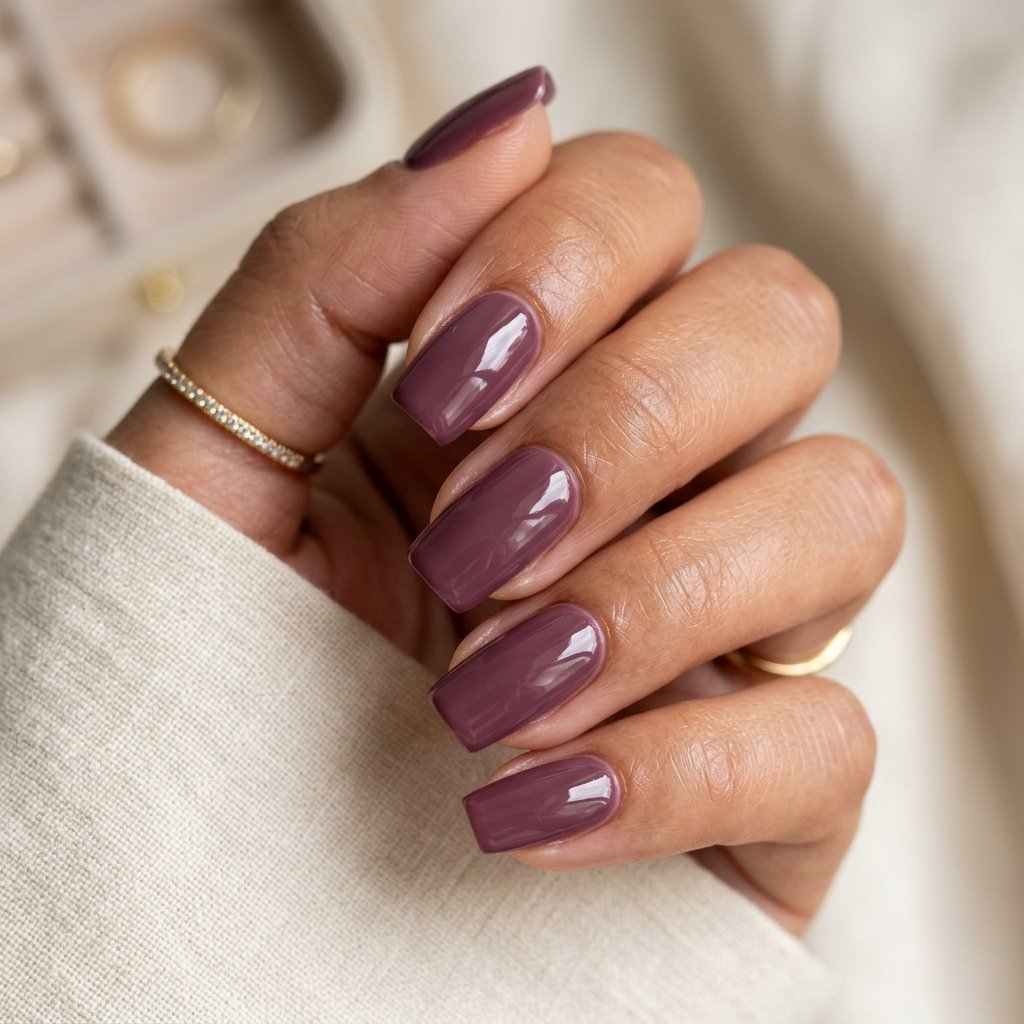 Dusty Plum Gloss Nails