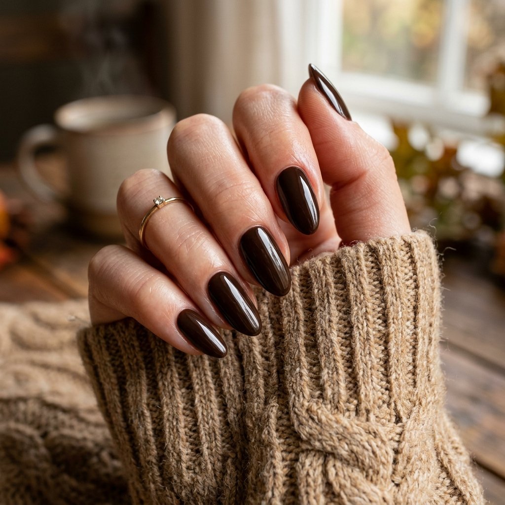 Espresso Brown Nails